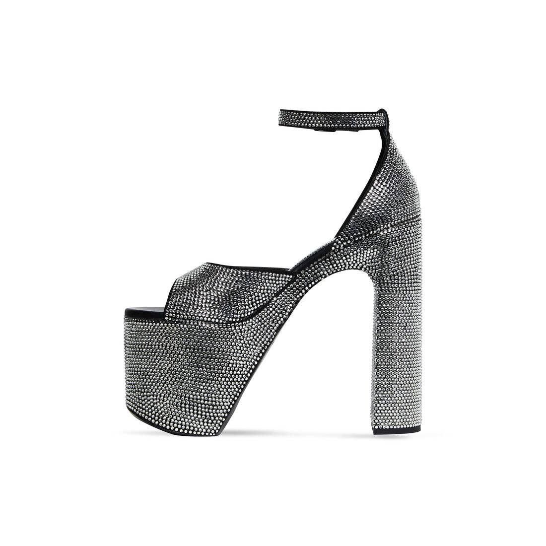 Balenciaga o1bcso1str0625 Camden 160mm Sandals With Rhinestones Black Size US 7 / IT 37 - 4 Thumbnail