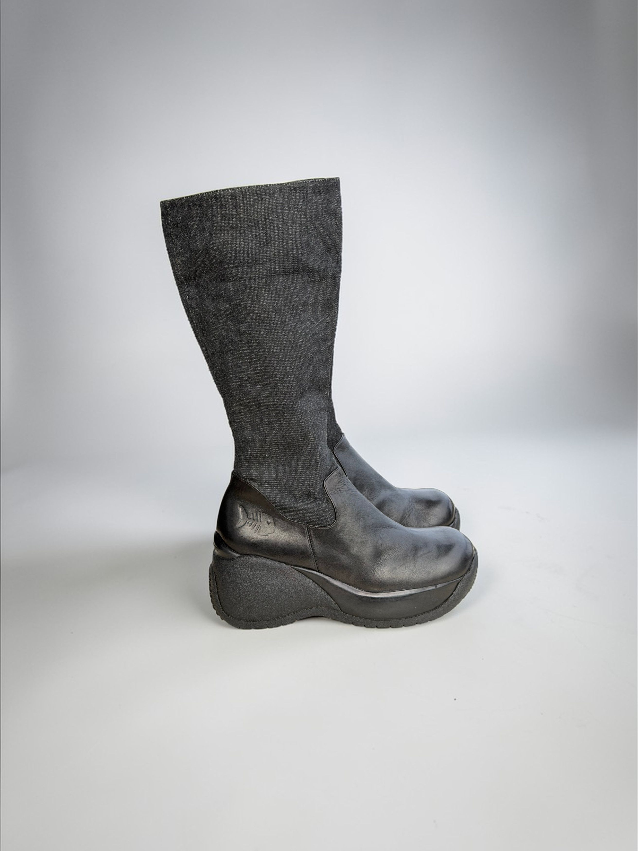Other Leather Fishbone Boots Original Y2K! chunky boots US 8,5/9 Size US 8.5 / IT 38.5 - 10 Thumbnail