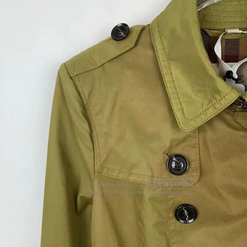 Burberry Burberry Green Cotton Women's Trench Coat. Size M / US 6-8 / IT 42-44 - 3 Thumbnail