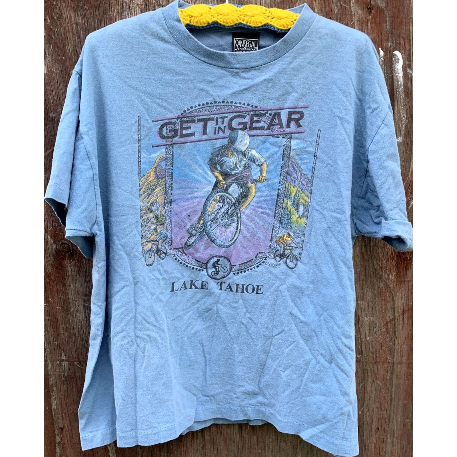 Vintage VINTAGE San Segal Sportswear Lake Tahoe T-Shirt Mountain Bike Tee XL Blue Men Size US XL / EU 56 / 4 - 2 Thumbnail