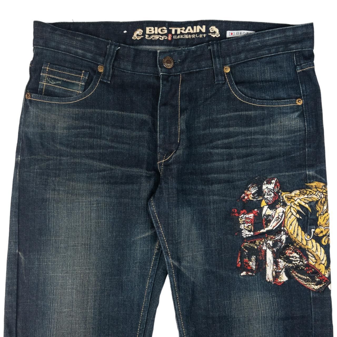 Vintage Big Train Embroidered Japanese Denim Jeans W38