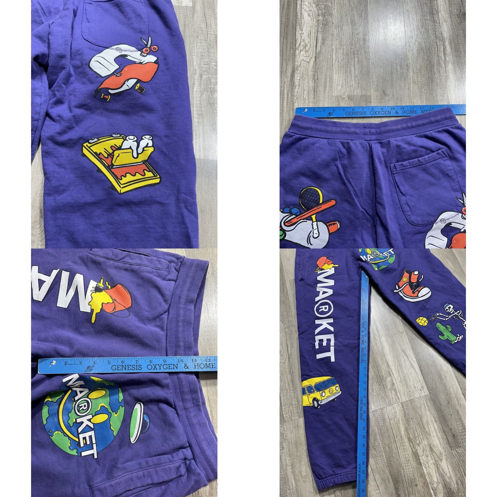Market Market Sweatpants L Purple Men’s Pants Activewear Cotton Modern Cuffed Small Wear Size US 33 - 10 Thumbnail