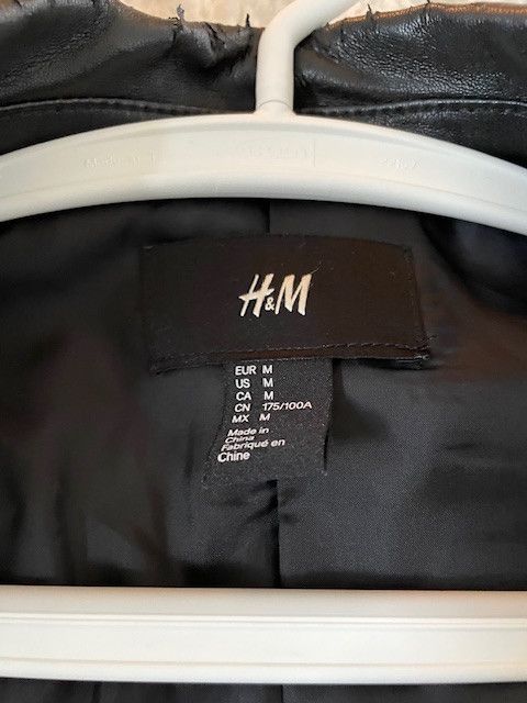 H&M H&M Black Leather Jacket with Belt (Size M) Size US M / EU 48-50 / 2 - 5 Thumbnail