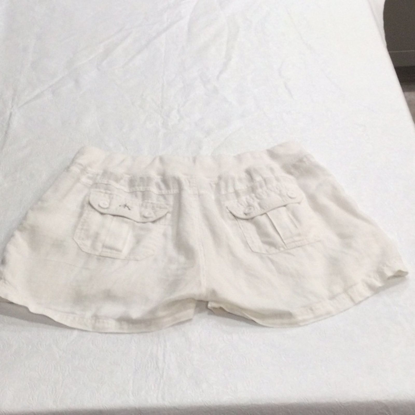 Calvin Klein CK Calvin Klein White Linen Side/Back Pockets Shorts L Size 32" / US 10 / IT 46 - 6 Thumbnail