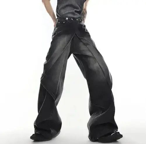 The Freshnes Deconstruct Wide Leg Washed Jeans Pants y2k Size US 32 / EU 48 - 4 Thumbnail