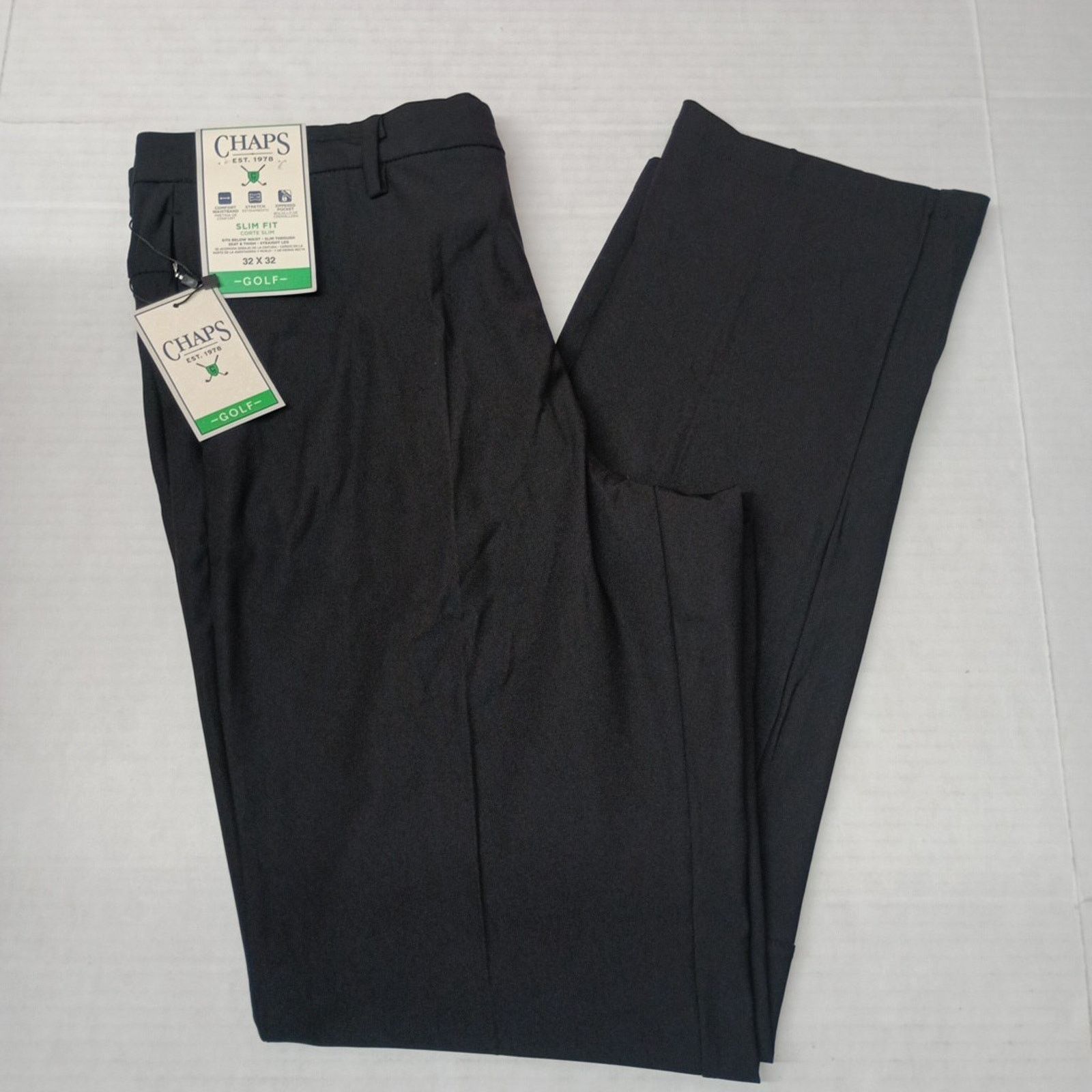 Chaps Chaps Golf Slim Fit Pants Mens 32x32 Black Stretch Waistband Size US 32 / EU 48 - 1 Thumbnail