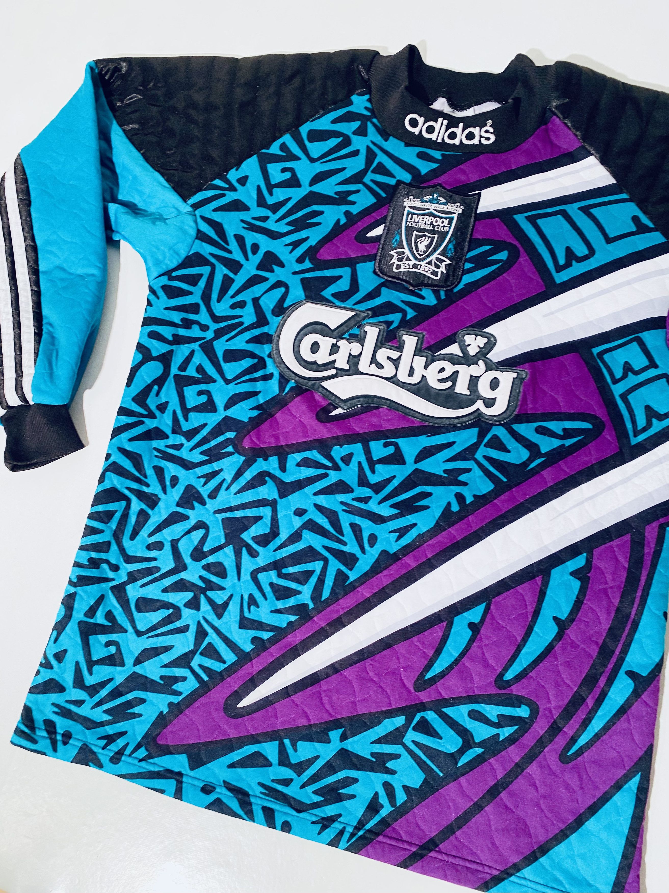 Adidas × Vintage Liverpool Goalkeeper Football Shirt Jersey 1995 - 1996 Size US S / EU 44-46 / 1 - 5 Thumbnail