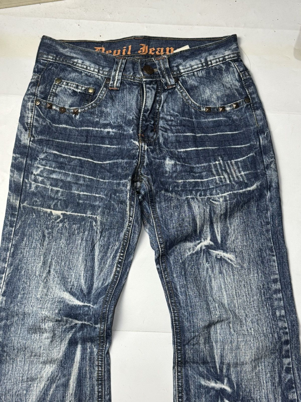 Tornado Mart Flared Studded Devil Jeans Hysteric styled japanese Size US 29 - 3 Thumbnail