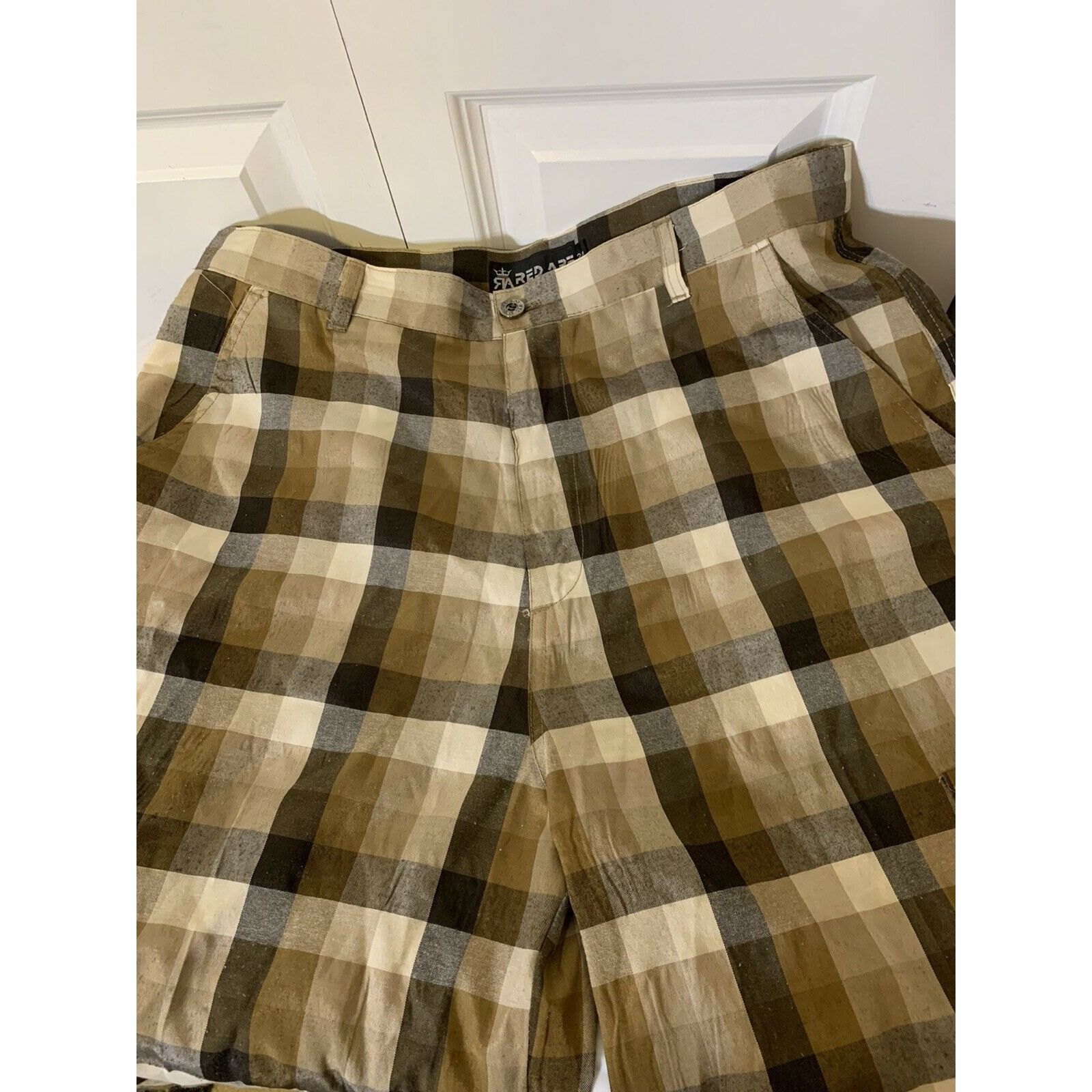 Other Red Ape Men's Sz 34 Fashion Brown Plaid Cargo Shorts Size US 34 / EU 50 - 2 Thumbnail
