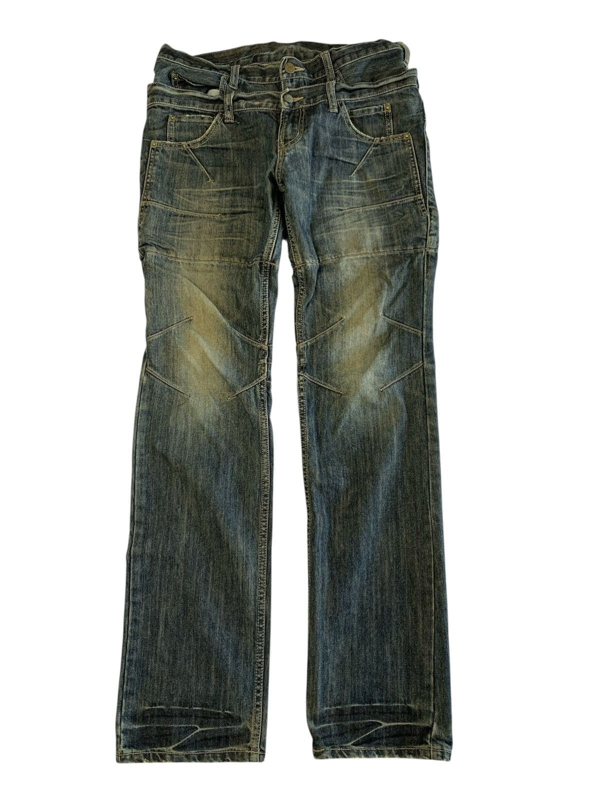 PPFM PPFM double waist punk distressed denim jeans Size US 32 / EU 48 - 1 Thumbnail