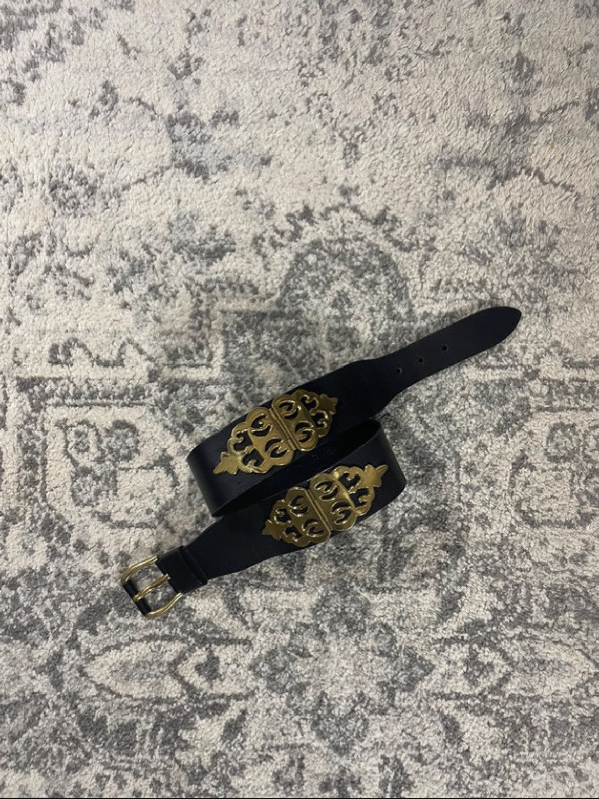 Jil Sander Leather Belt with Gold Detailing by Jil Sander Size ONE SIZE - 1 Thumbnail