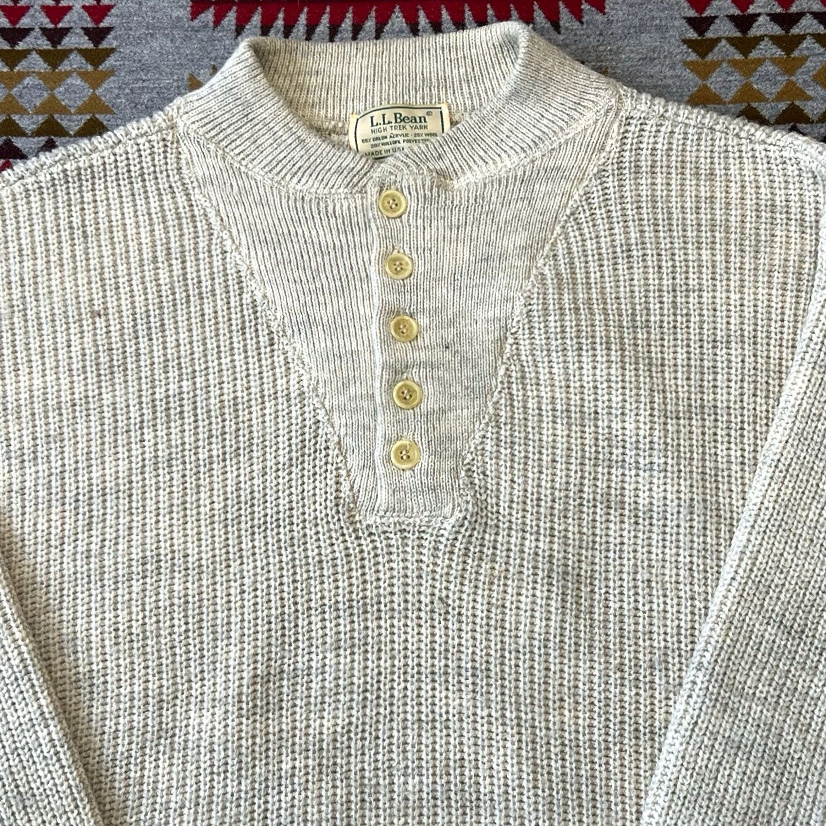 Vintage VINTAGE LL Bean Sweater Mens Large Gray High Trek Yarn Wool Blend Pullover C7 Pullover Mens Large Gray Wool Blend Pullover Size US L / EU 52-54 / 3 - 6 Thumbnail