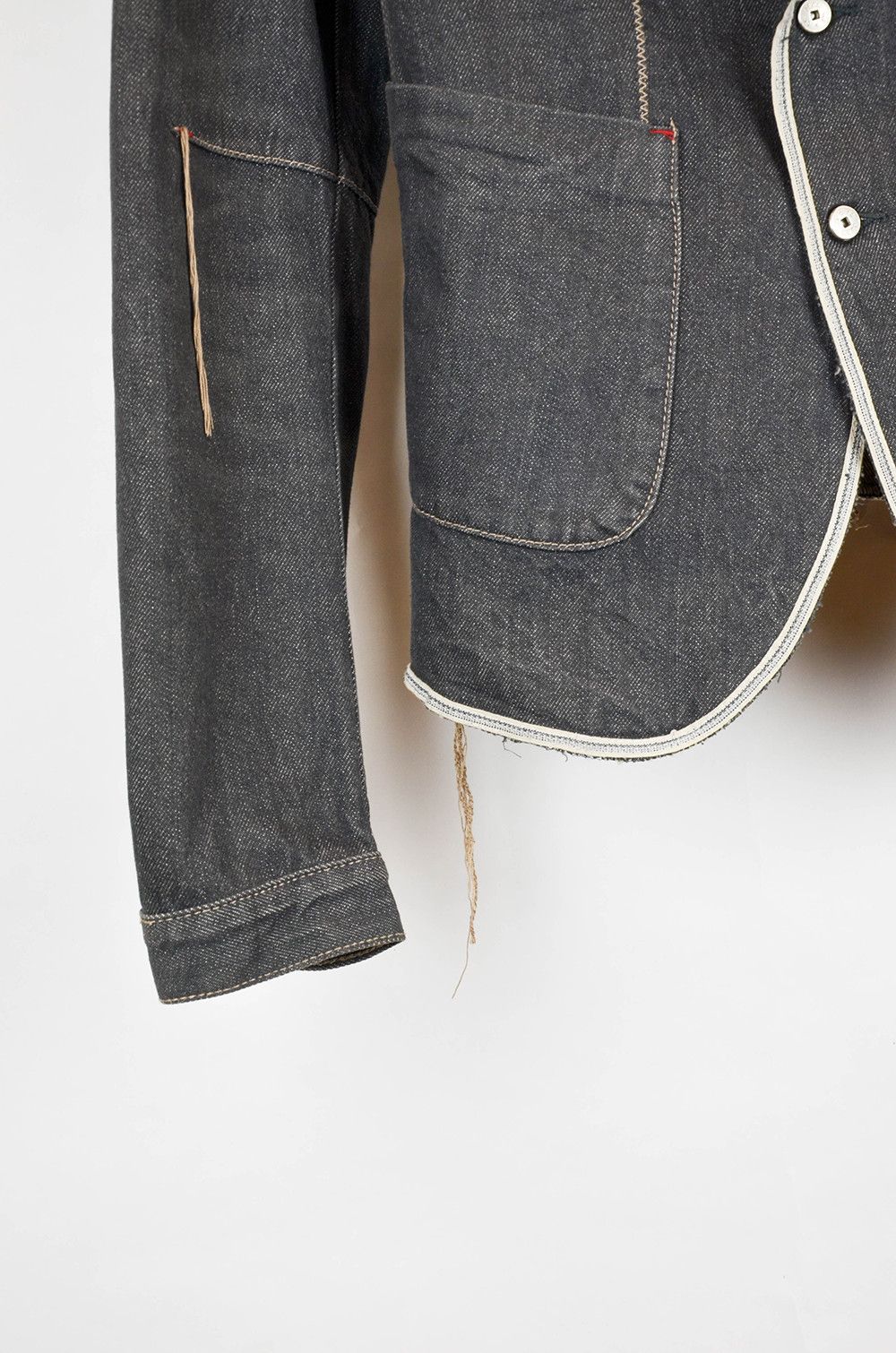 Marithe + Francois Girbaud × Vintage Marthe Francois Girbaud Raw Denim Blazer Jacket - IT44 Size M / US 6-8 / IT 42-44 - 4 Thumbnail