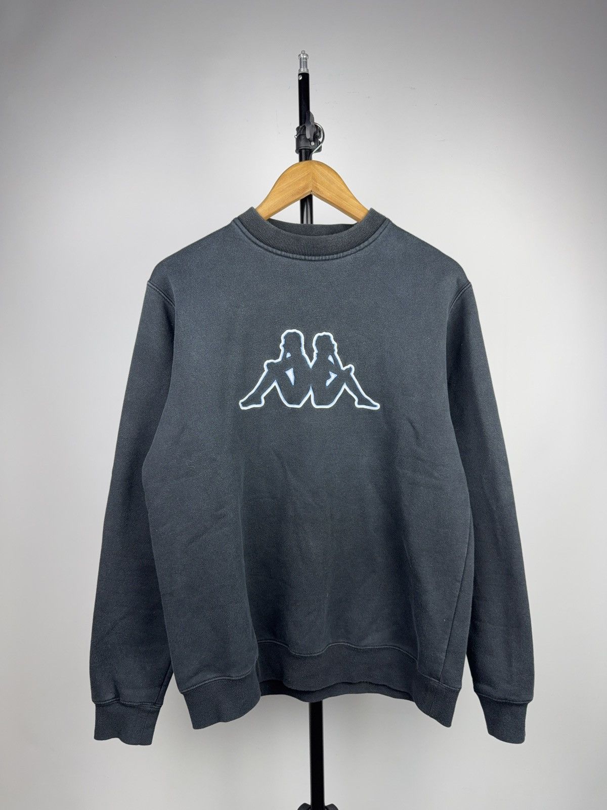 Kappa 90s Kappa Faded Black Big Logo Sweatshirt Vintage Style M Size US M / EU 48-50 / 2 - 1 Thumbnail