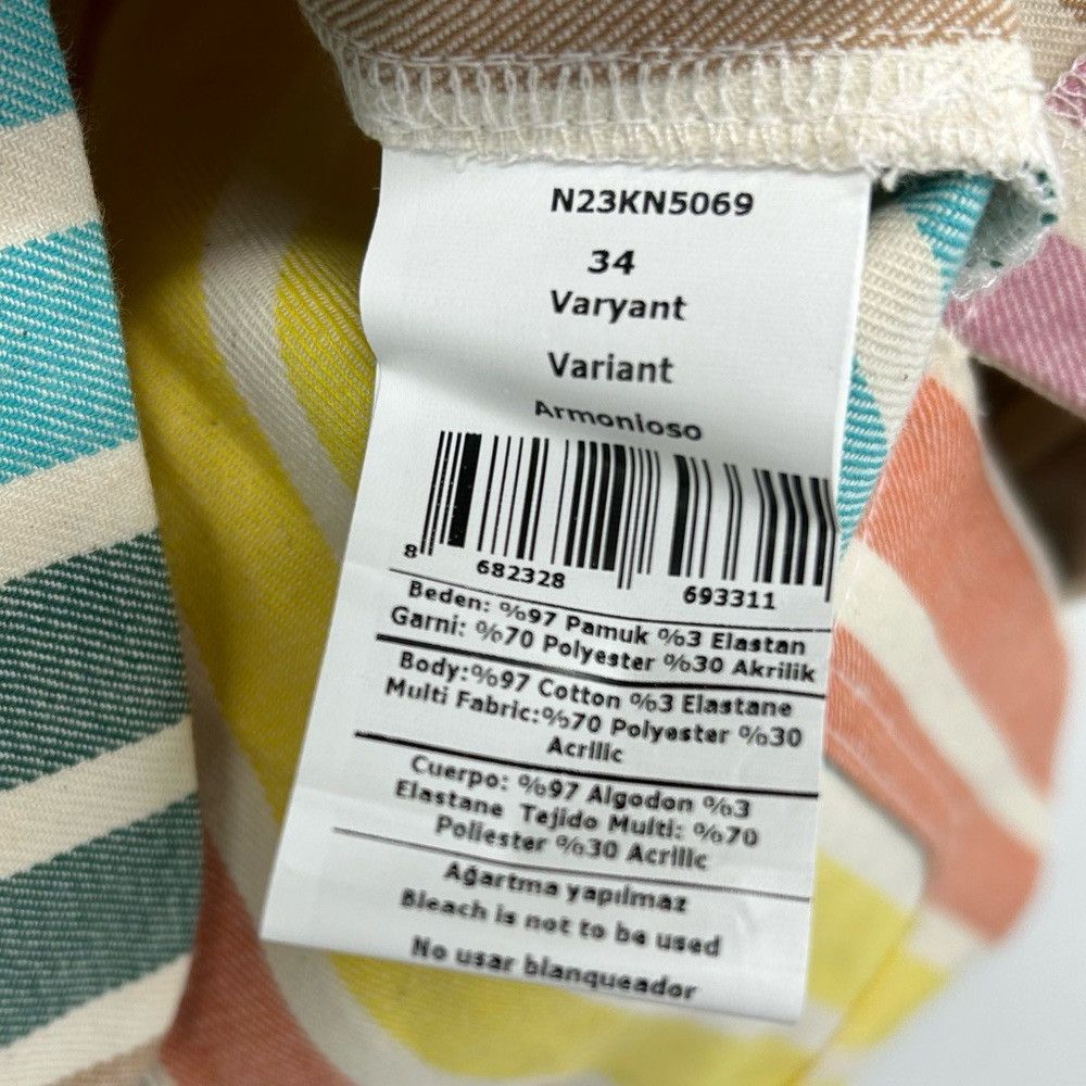 NOCTURNE NOCTURNE PRINTED DENIM JACKET STRIPED RAINBOW WOMENS SIZE XS Size XS / US 0-2 / IT 36-38 - 14 Thumbnail