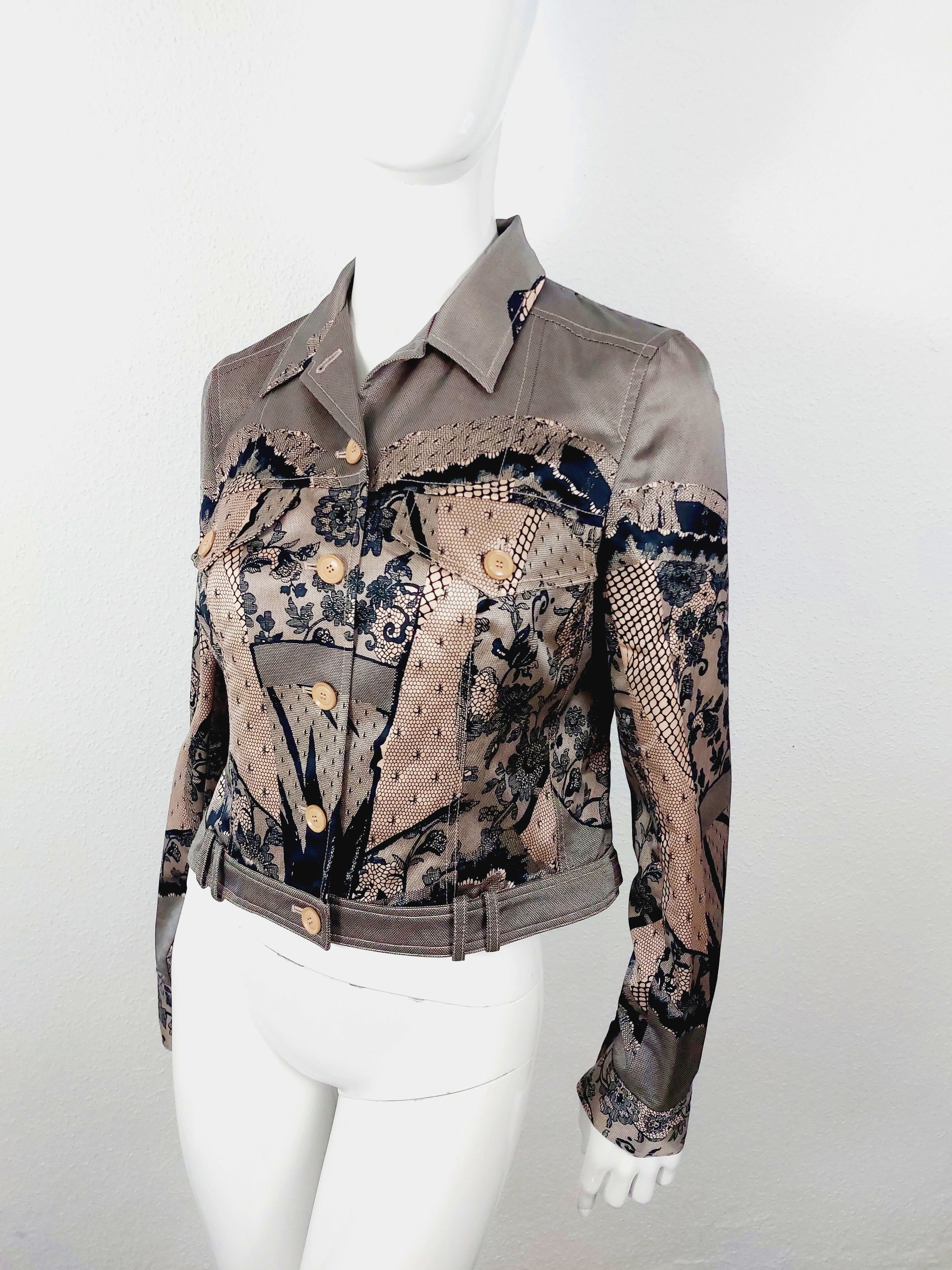 Dior Christian Dior 2006 Runway Optical Corset Lace Trompe jacket Size M / US 6-8 / IT 42-44 - 4 Thumbnail
