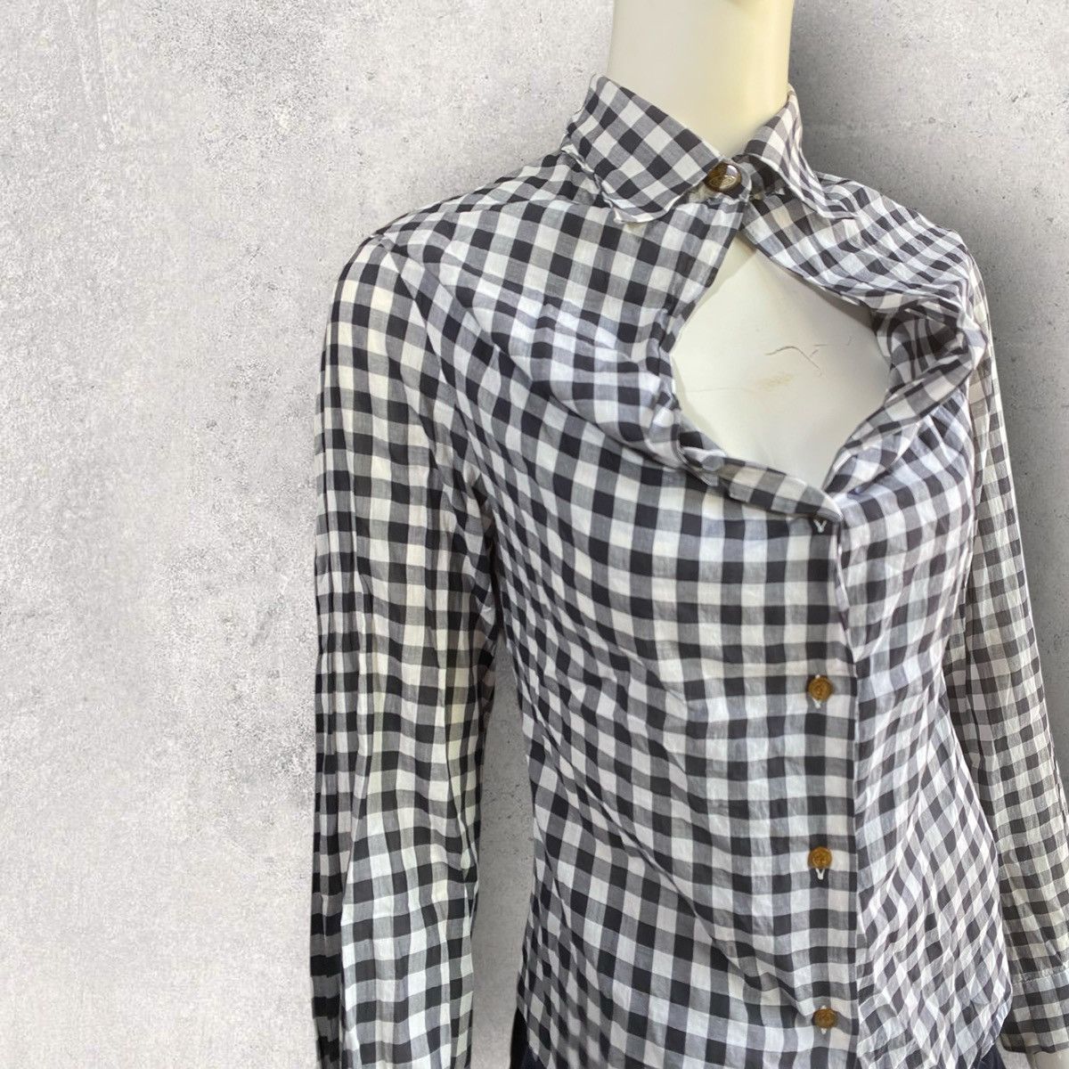 Vivienne Westwood SS07 Open Chest Plaid Button Up Shirt Size S / US 4 / IT 40 - 3 Thumbnail