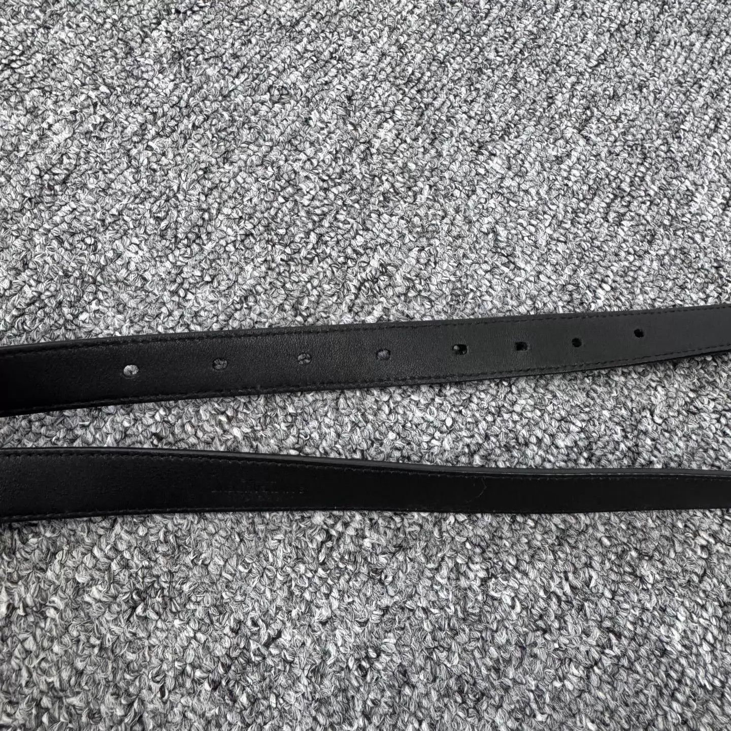 Saint Laurent Paris Saint Laurent Skinny Belt Black Gold Gold Buckle Size ONE SIZE - 5 Thumbnail