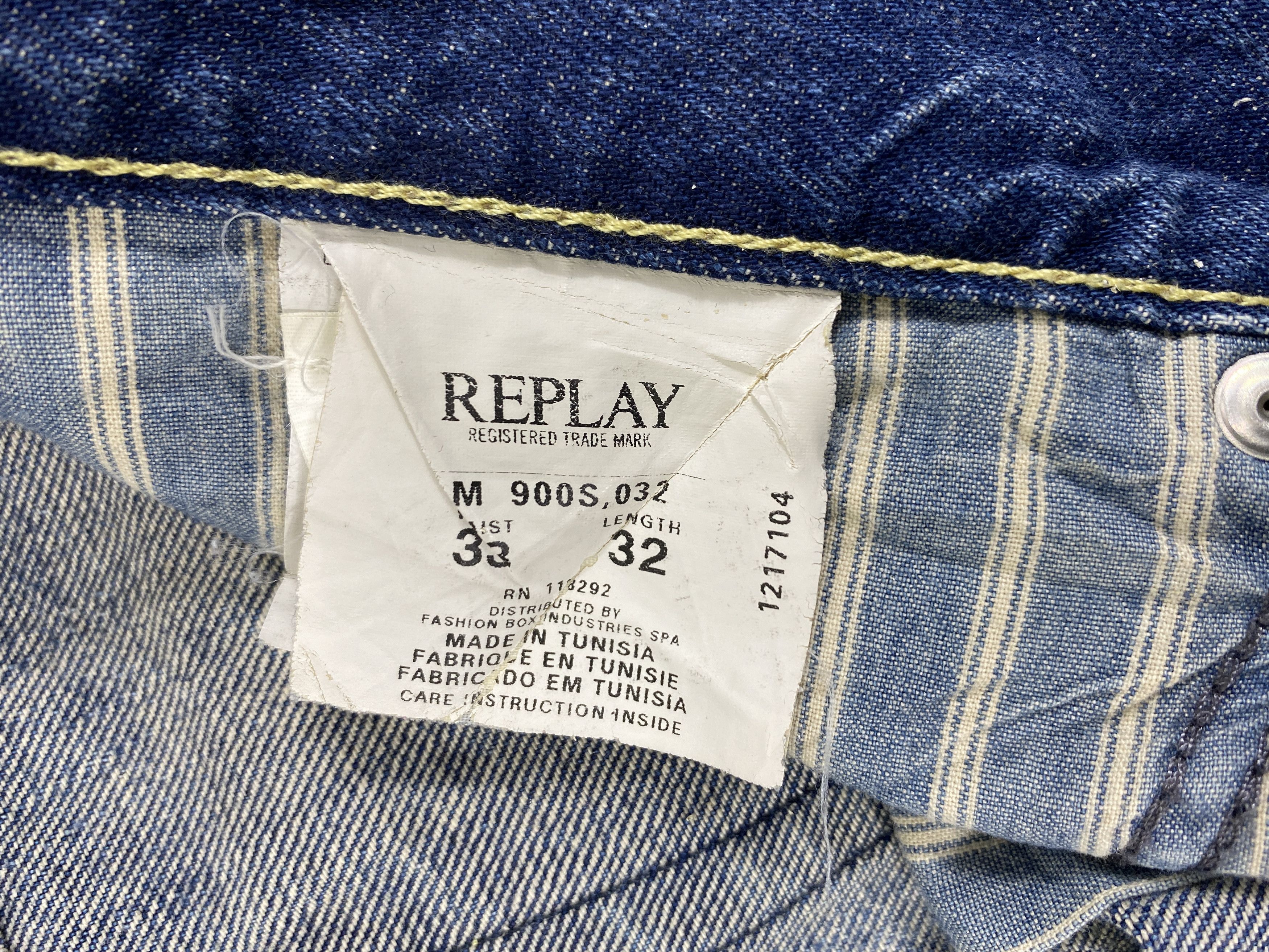Le Grande Bleu (L.G.B.) Faded Blue Vintage Replay Jeans 35x32 Denim- JN3594 Size US 35 - 12 Thumbnail