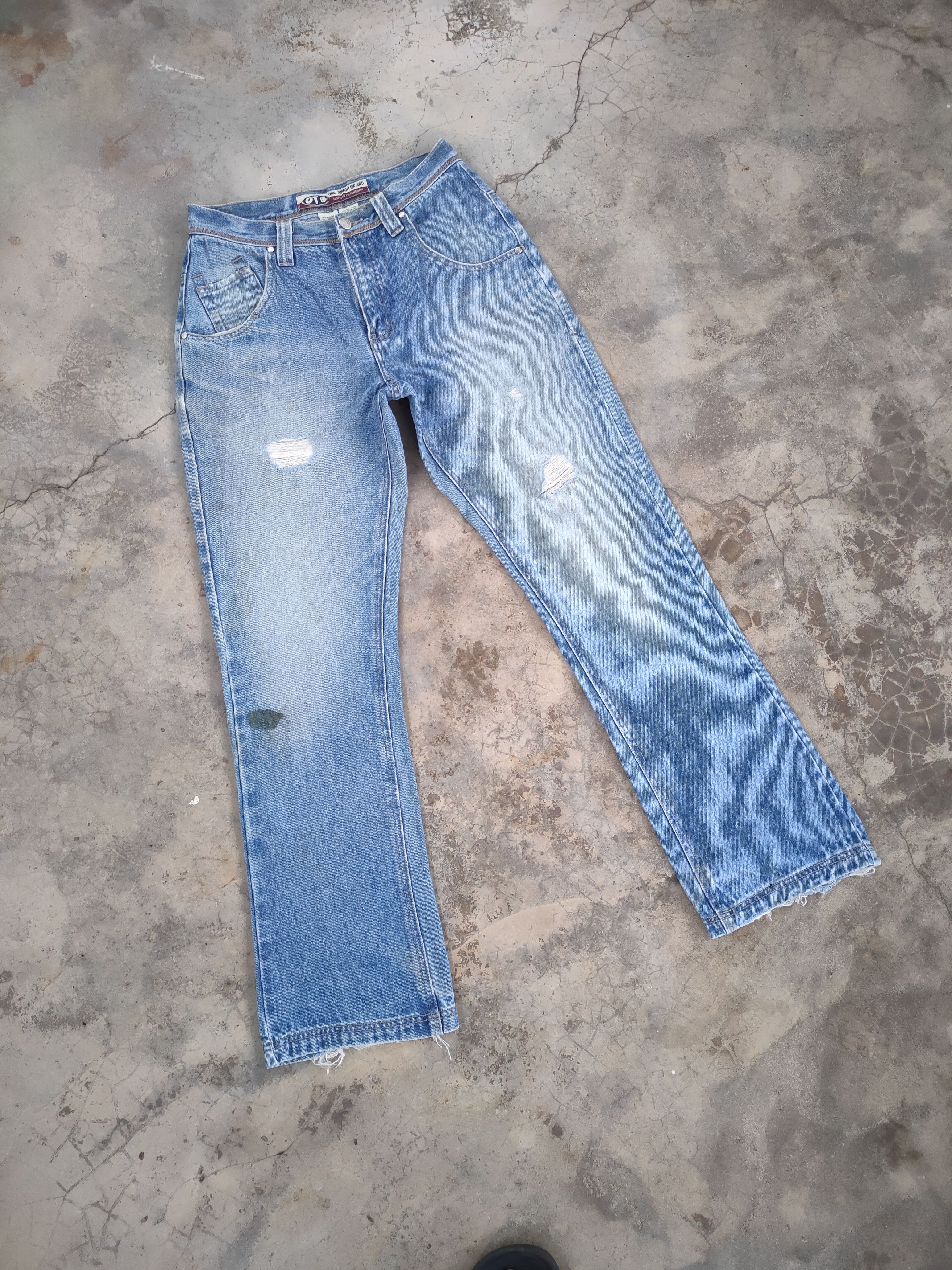 Japanese Brand W28 VINTAGE OTB FADED RIPPED JEANS PANTS Size US 28 / EU 44 - 2 Thumbnail