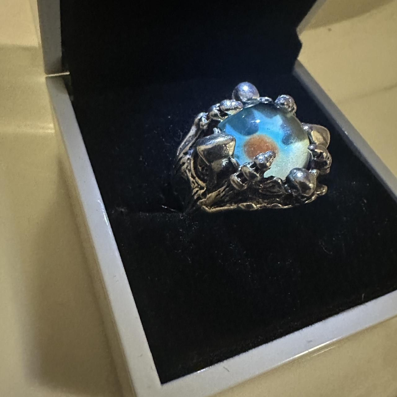 Other Stainless Steel Dragon Claw Blue Evil Eye Eyeball Ring Size ONE SIZE - 2 Thumbnail