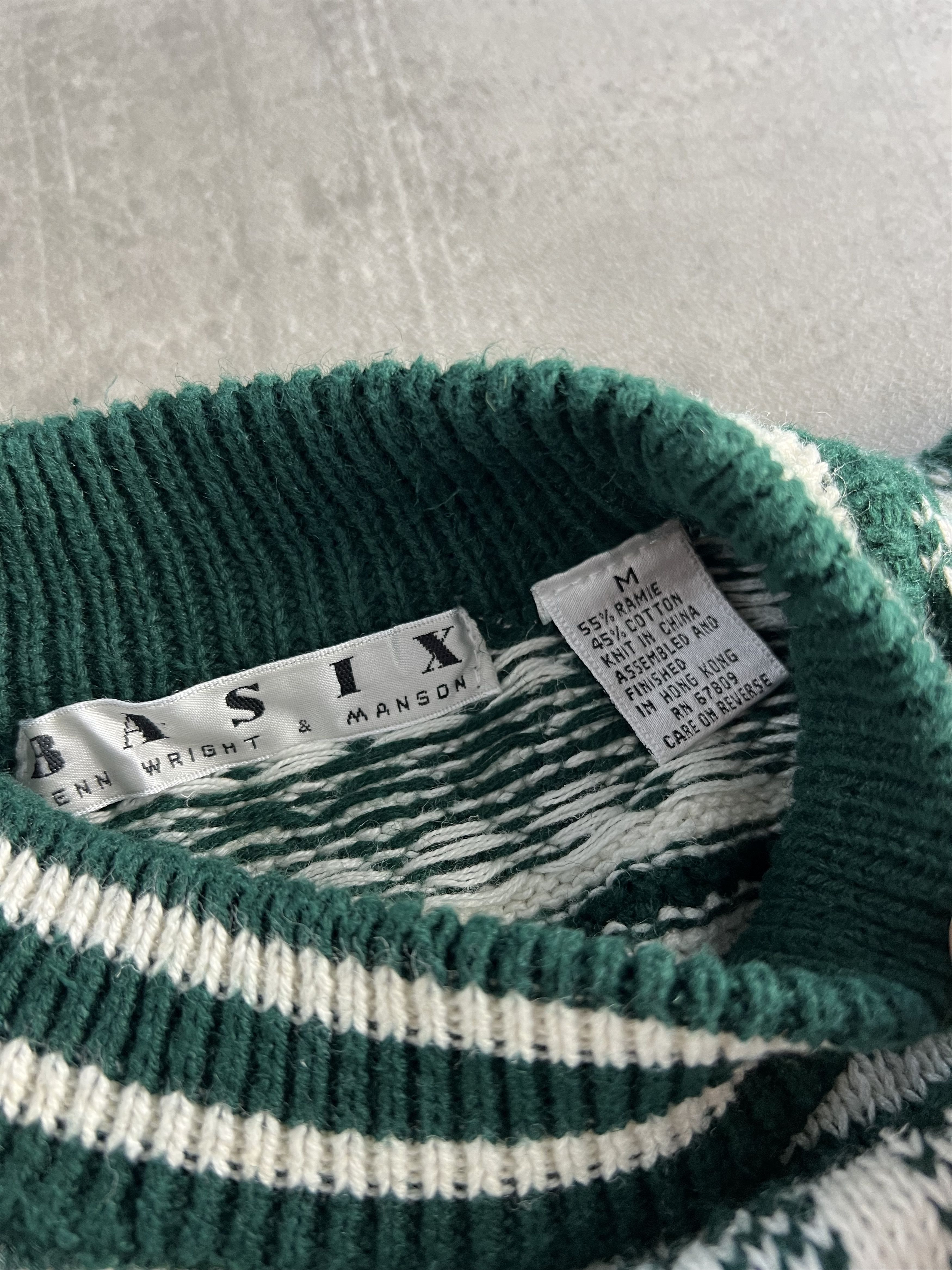 Vintage VINTAGE COSBY PATTERN KNIT WHITE GREEN MEDIUM Size US M / EU 48-50 / 2 - 6 Thumbnail