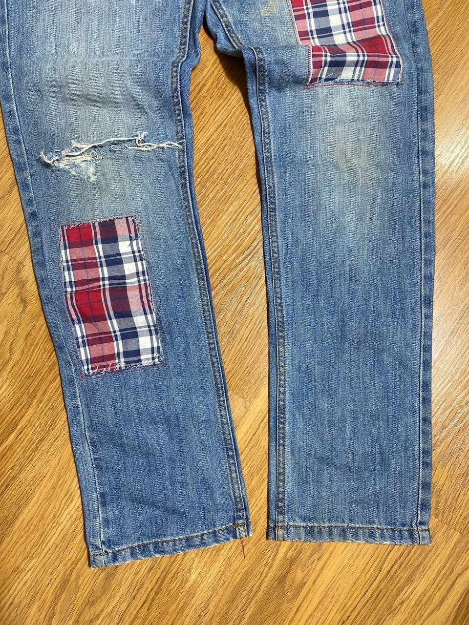 Japanese Brand Dirty Distressed Jeans Patchwork Painted Flared Baggy Size US 32 / EU 48 - 10 Thumbnail