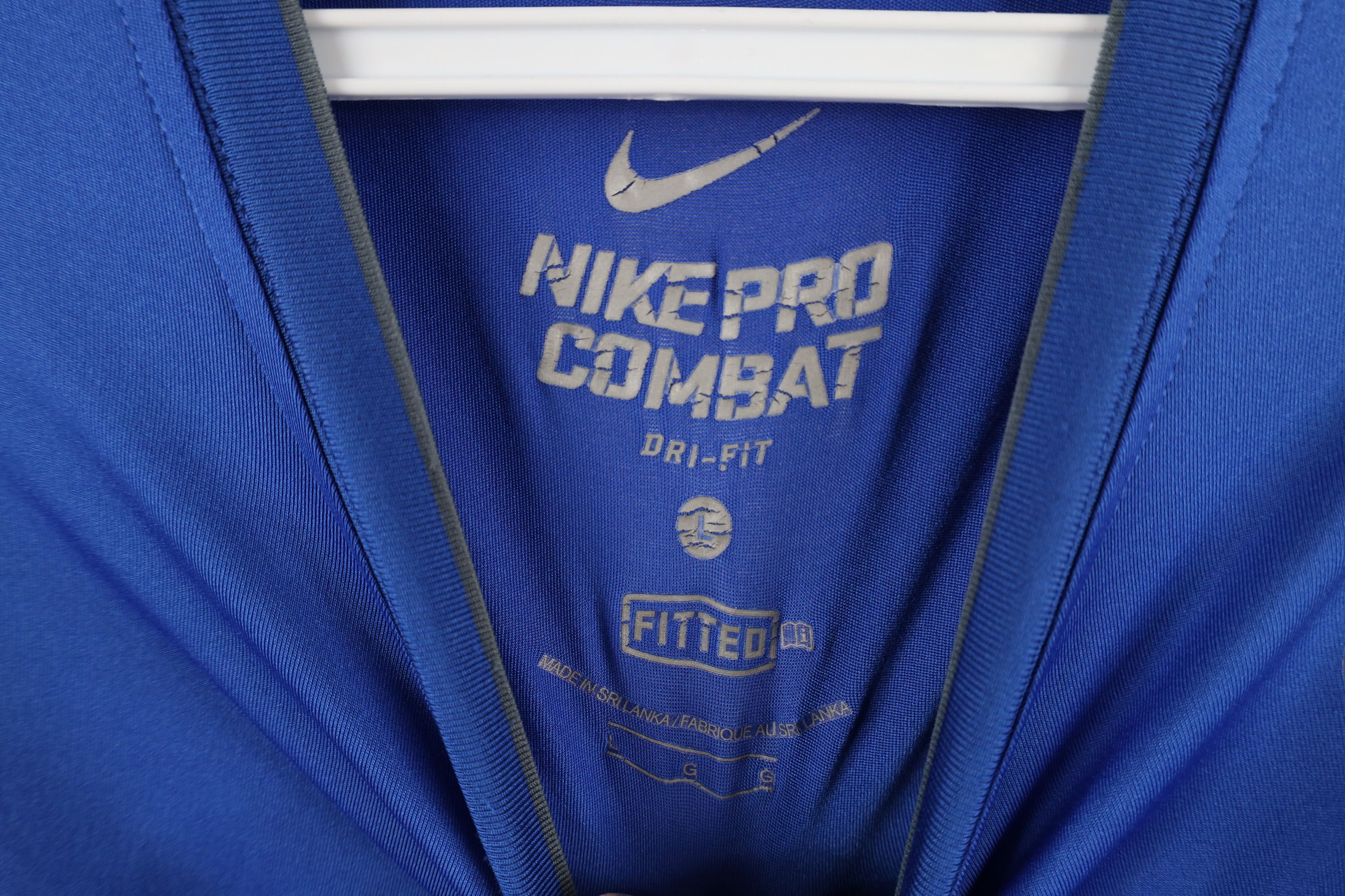 Nike × Vintage Nike Pro Combat Compression Gym Training T-Shirt Royal Blue Size US L / EU 52-54 / 3 - 7 Thumbnail