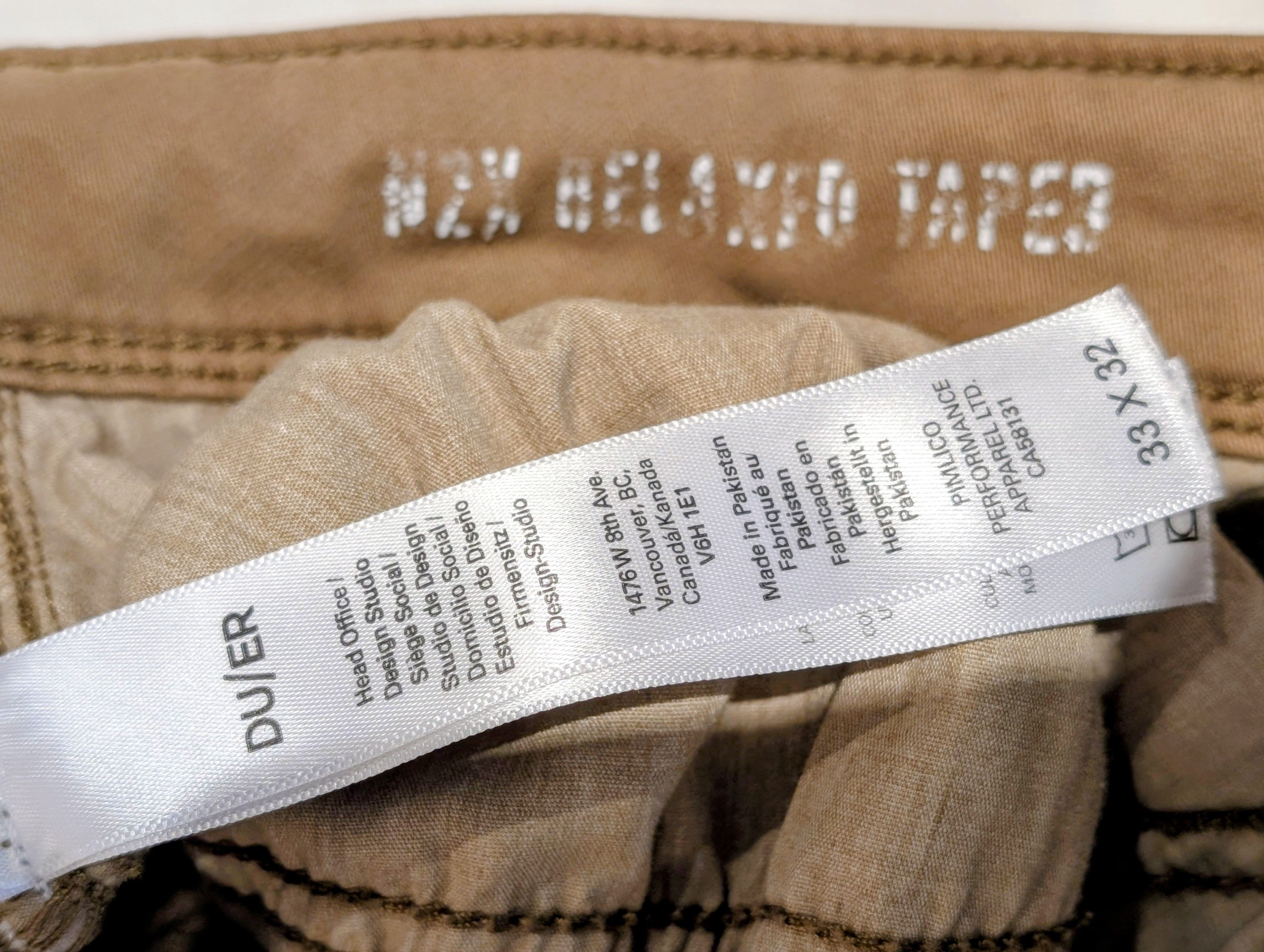 DUER No Sweat Relaxed Taper Size US 33 - 3 Thumbnail