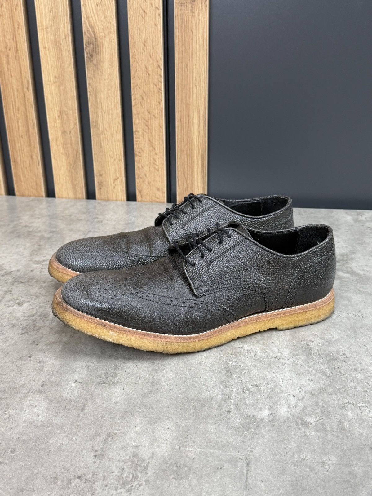 Other Rolando Sturlini Pebbled Leather Crepe Sole Derby Shoes 42 Size US 8 / EU 41 - 2 Thumbnail