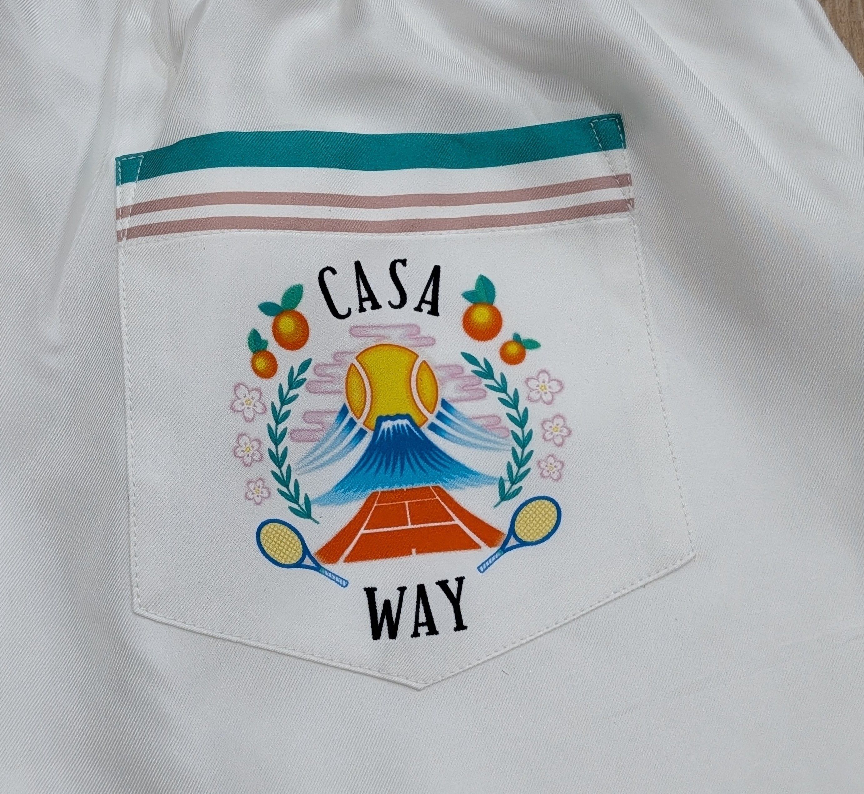 Casablanca Casablanca "Casa Way" Striped Silk Shorts White/Multi XL Size US 36 / EU 52 - 4 Thumbnail