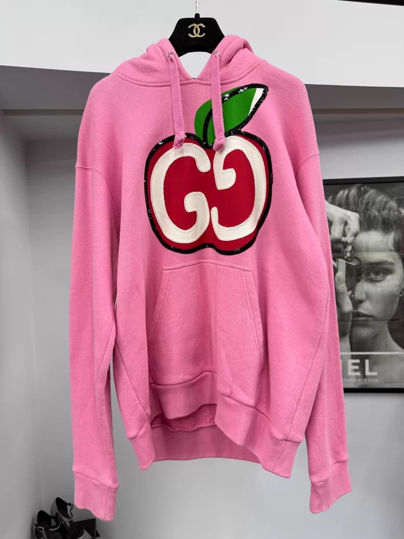 Gucci Gucci Pink sequin apple hooded sweatshirt Size S / US 4 / IT 40 - 1 Thumbnail