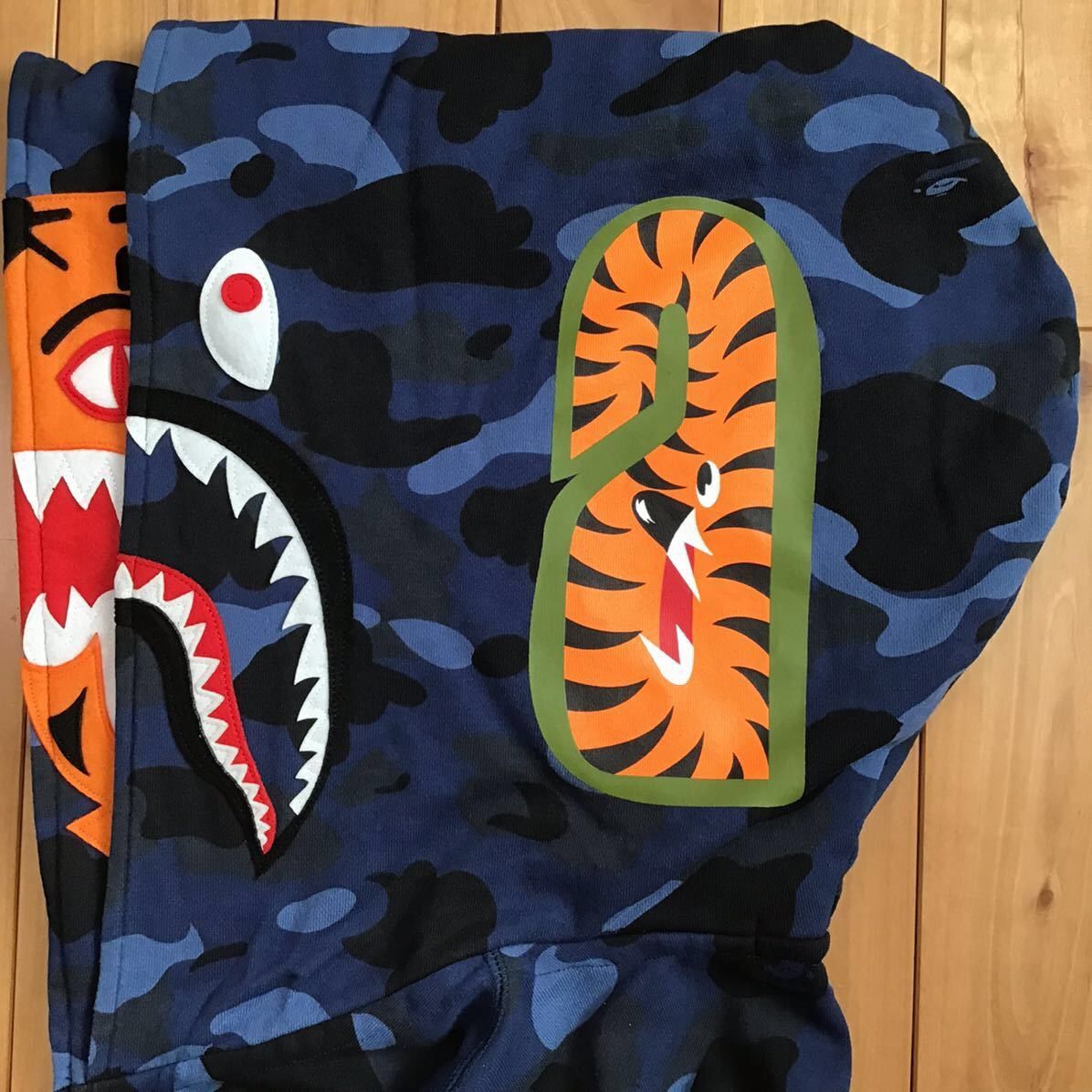 Bape 🔥3XL🔥 BAPE Double Tiger Shark full zip hoodie Blue camo XXXL Size US XXL / EU 58 / 5 - 5 Thumbnail