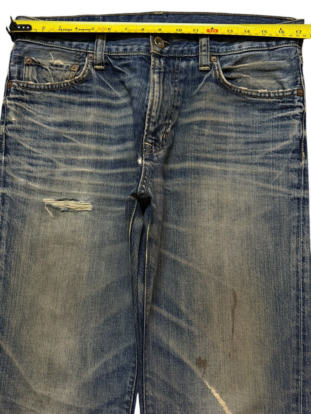 Uniqlo Vintage Y2K Uniqlo Mud Wash Whiskers Distress Wide Leg Loose Size US 34 / EU 50 - 9 Thumbnail