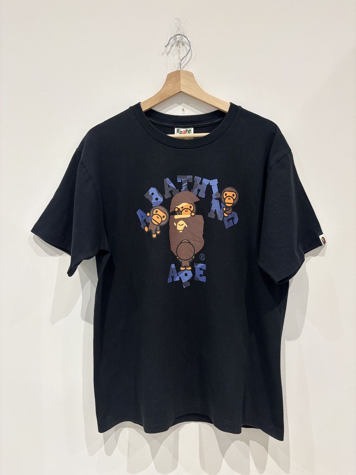 Bape Baby Milo College Logo Shirt Black Size: L