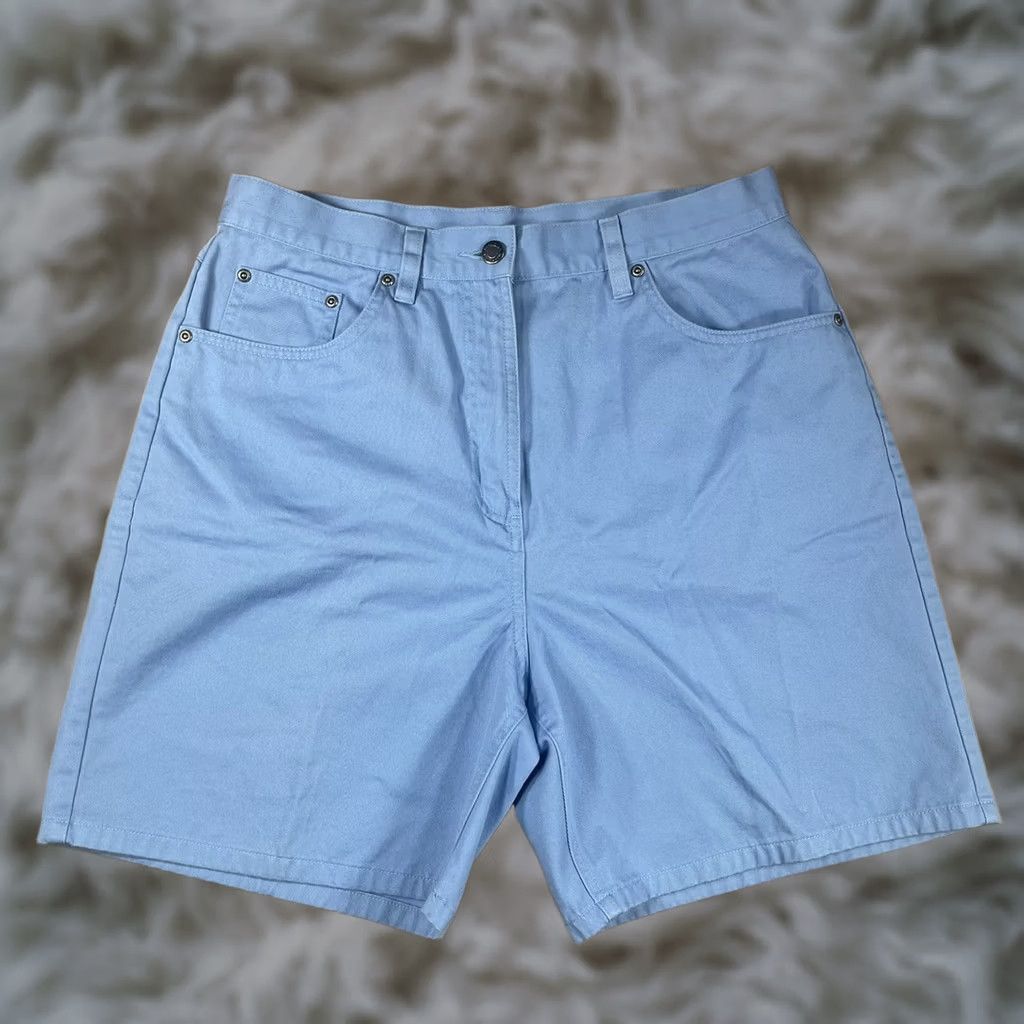 Vintage VINTAGE LL Bean Shorts Womens Size 14 Blue Flat Front Khaki Chino Slacks 100% Cotton Size 36" / US 14 / IT 50 - 1 Thumbnail