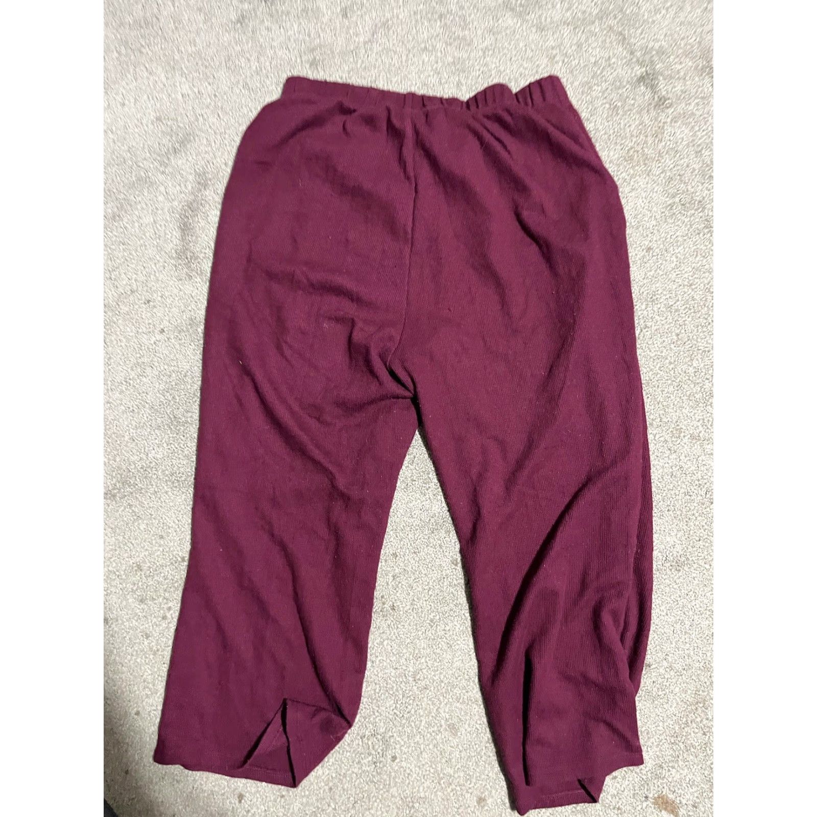 Victoria's Secret Victoria's Secret Sweatpants Pants M Relaxed Waffle Knit Jogger Lounge Maroon Cotton Polyester Knit Pockets Elastic Waist Tapered Regular Women Size 32" / US 10 / IT 46 - 3 Thumbnail