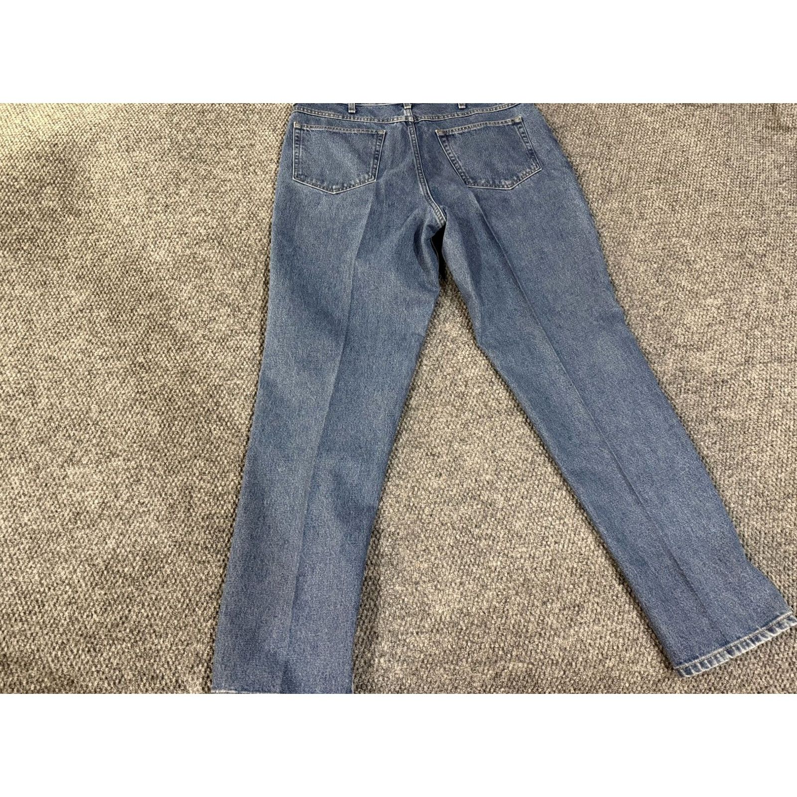 Vintage L.L. Bean Jeans Mens 37x32 Blue Classic Fit Straight Leg Denim Medium Wash Jeans Mens Straight Leg 37" Blue Regular Fit Size US 37 - 7 Thumbnail