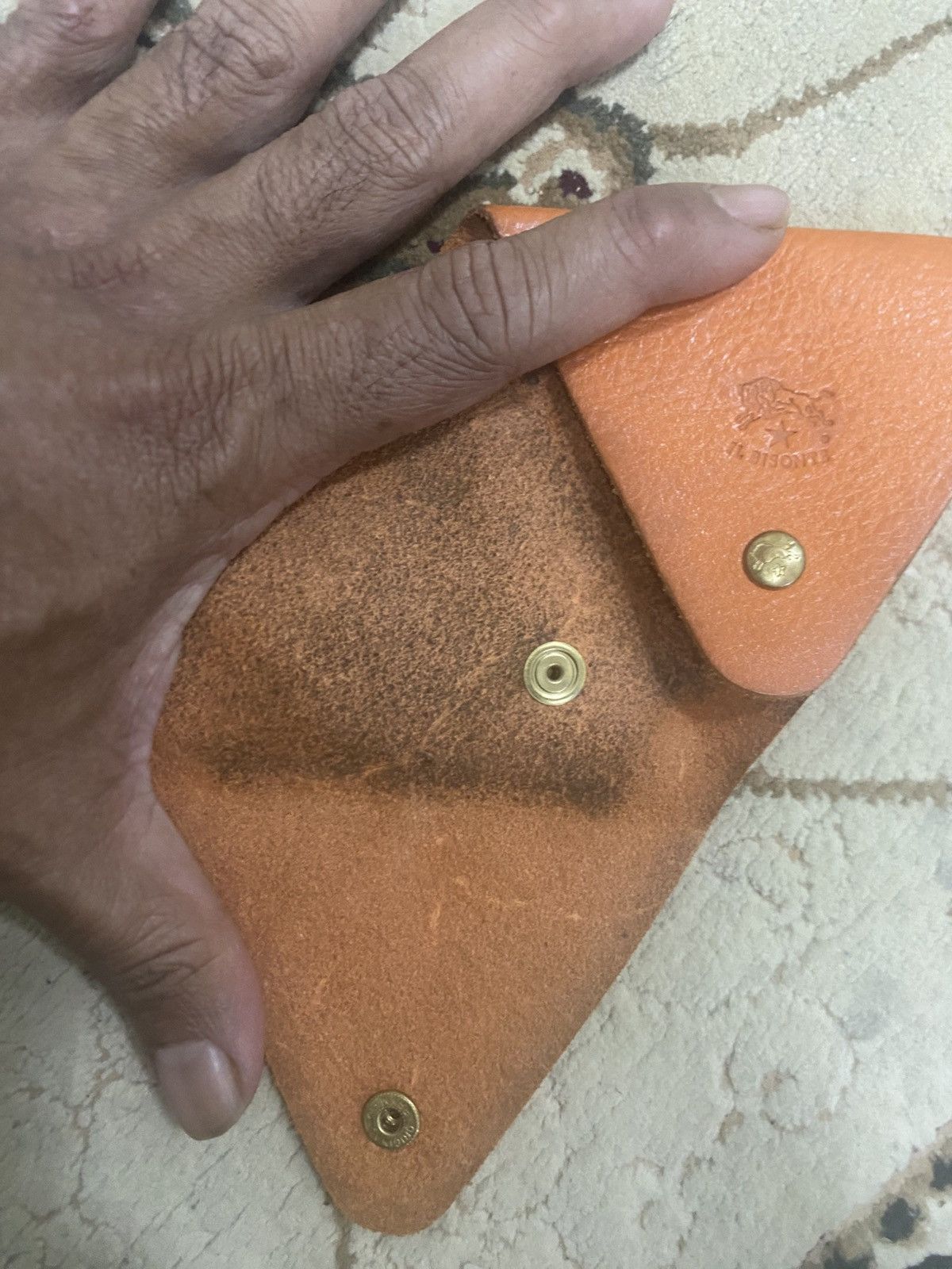 Il Bisonte Il Bisonte Made in Italy Triangular Leather Coin Case Size ONE SIZE - 6 Thumbnail