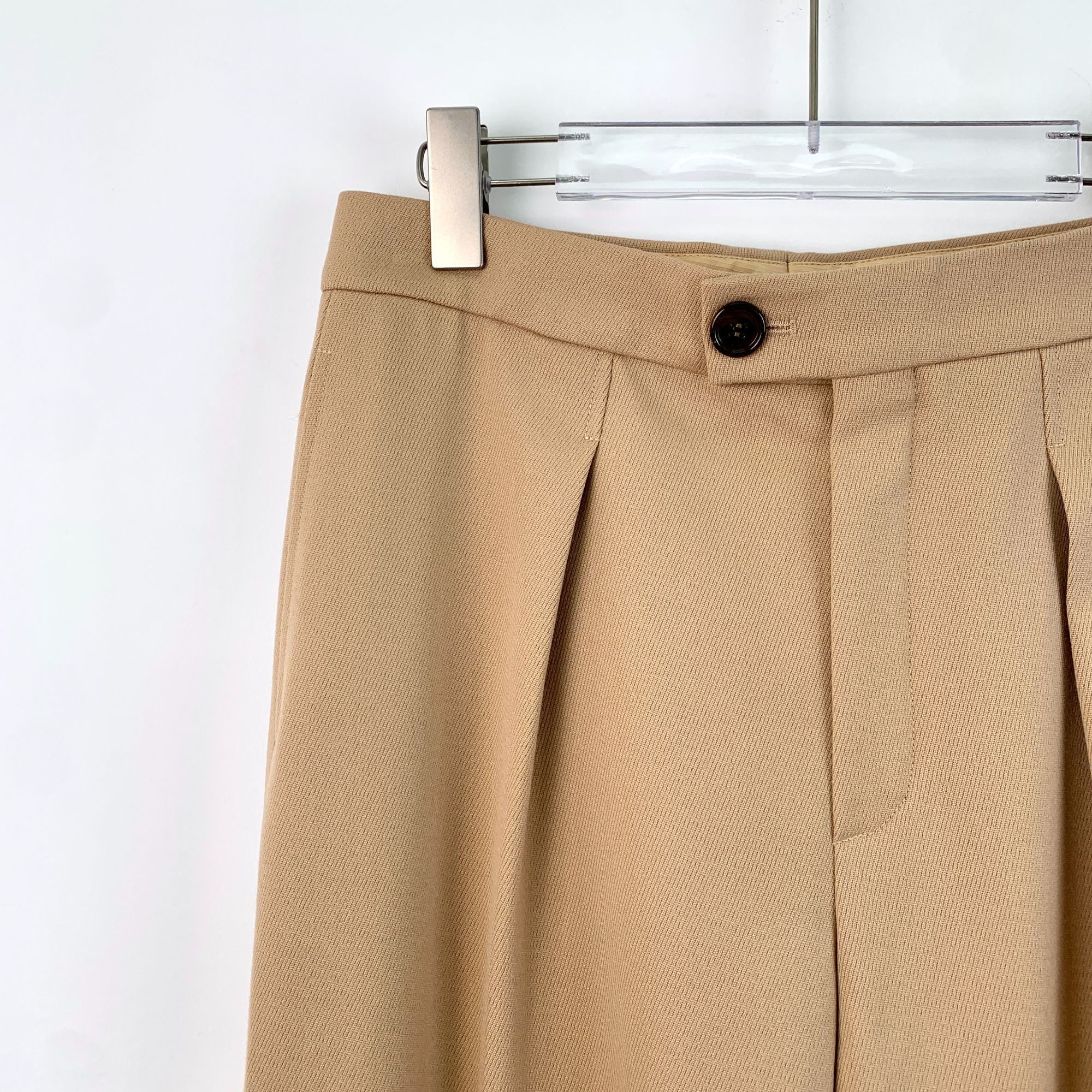 Chloe Chloé Khaki Wool High-Waisted Wide-Leg Trousers (Size S) Size 38" / US 16 / IT 52 - 7 Thumbnail