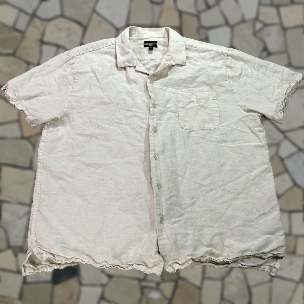 Brixton Brixton Shirt Mens XL Relaxed Fit Bunker Short Sleeve Linen Blend Button Up Size US XL / EU 56 / 4 - 1 Thumbnail