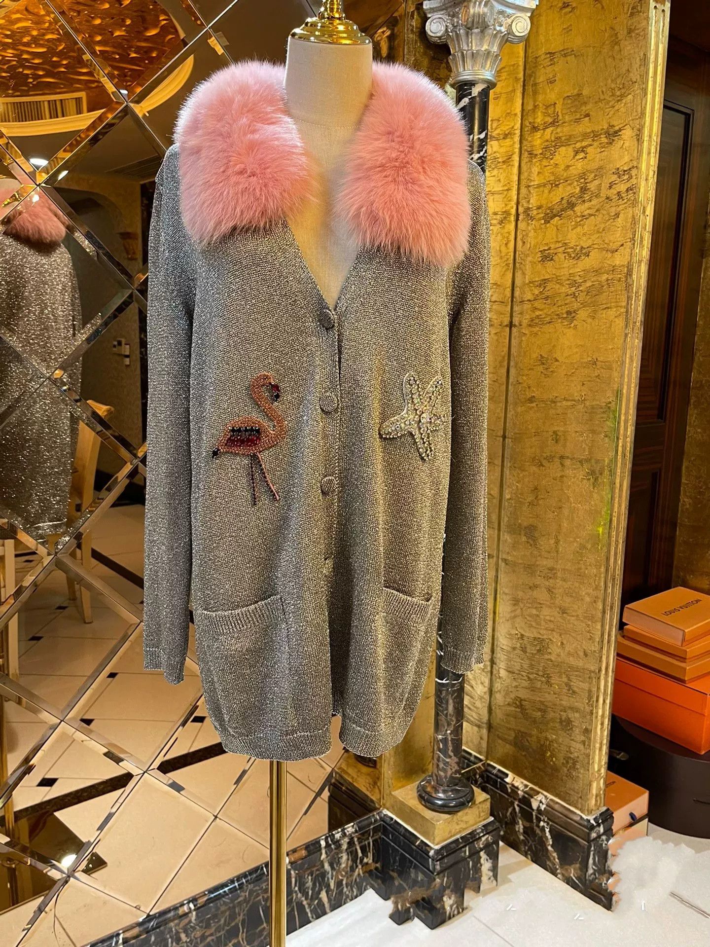 Saint Laurent Paris Saint Laurent Flamingo Starfish Cardigan Size M / US 6-8 / IT 42-44 - 1 Thumbnail