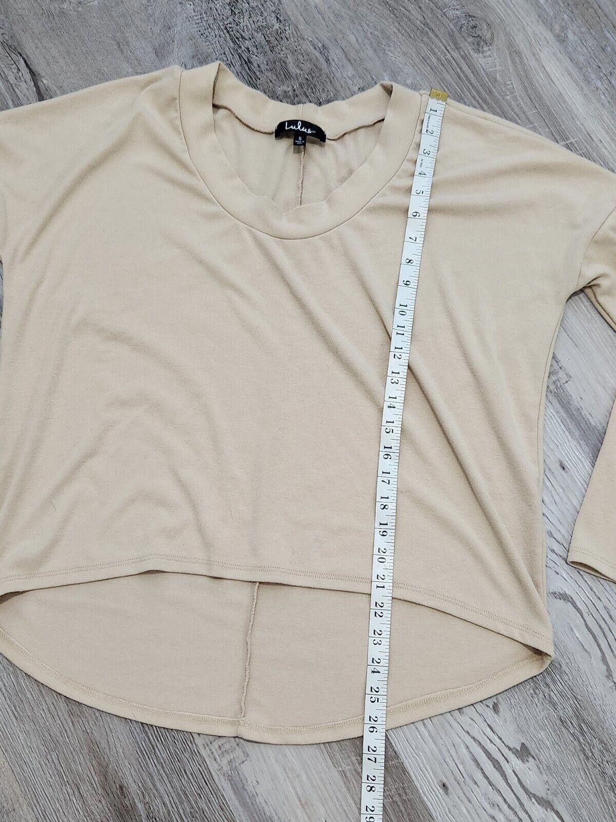 Designer Lulus Sweater Small Beige Cream High Low Pullover Size S / US 4 / IT 40 - 6 Thumbnail