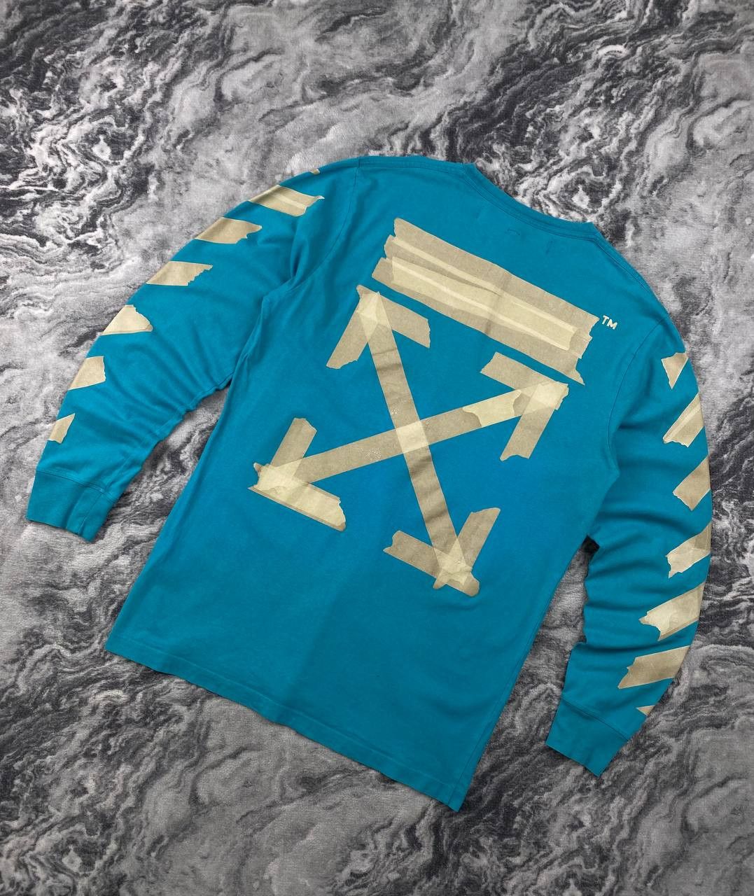 Off-White Off-White Tape Arrows Long Sleeve Big Logo Men Size XL Blue Size US XL / EU 56 / 4 - 1 Thumbnail