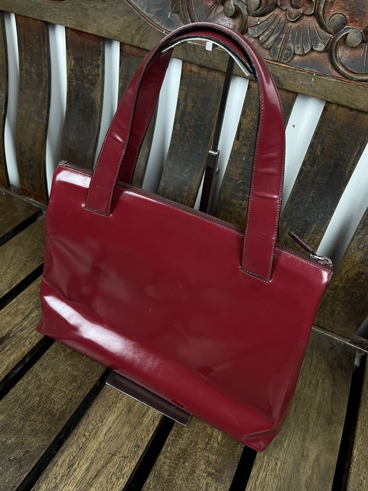 Prada Prada Fall/Winter 1998 Burgundy Patent top handle bag Size ONE SIZE - 20 Thumbnail
