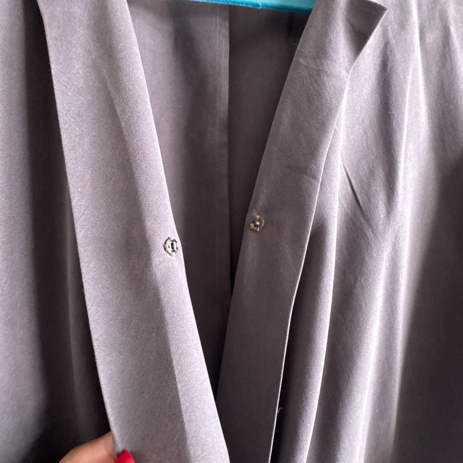 Halston Heritage Halston Heritage 100% Silk Draped Faux Wrap Dress Gray Size M / US 6-8 / IT 42-44 - 5 Thumbnail