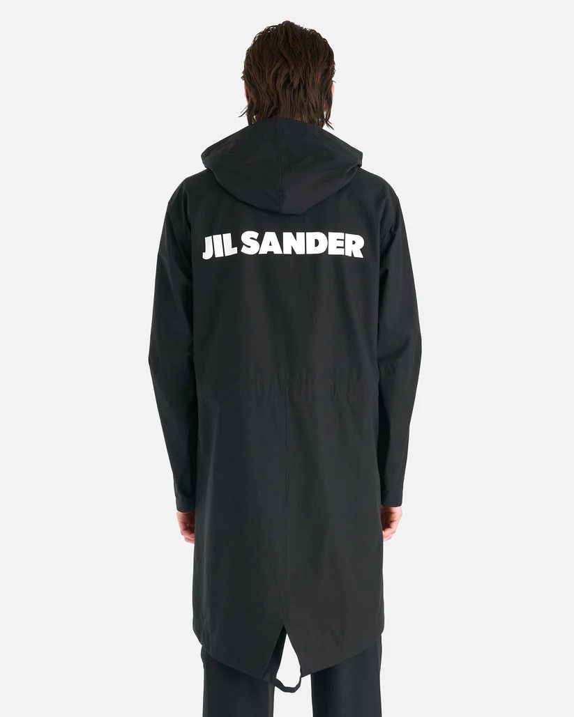 Jil Sander o1s1v1r1oon0925 Water Repellent Cotton Logo Parka in Black Size US S / EU 44-46 / 1 - 2 Thumbnail
