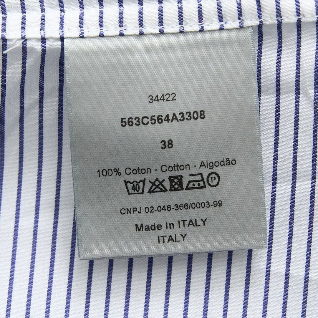 Dior Dior Men's Blue White Striped Shirt Size US S / EU 44-46 / 1 - 5 Thumbnail