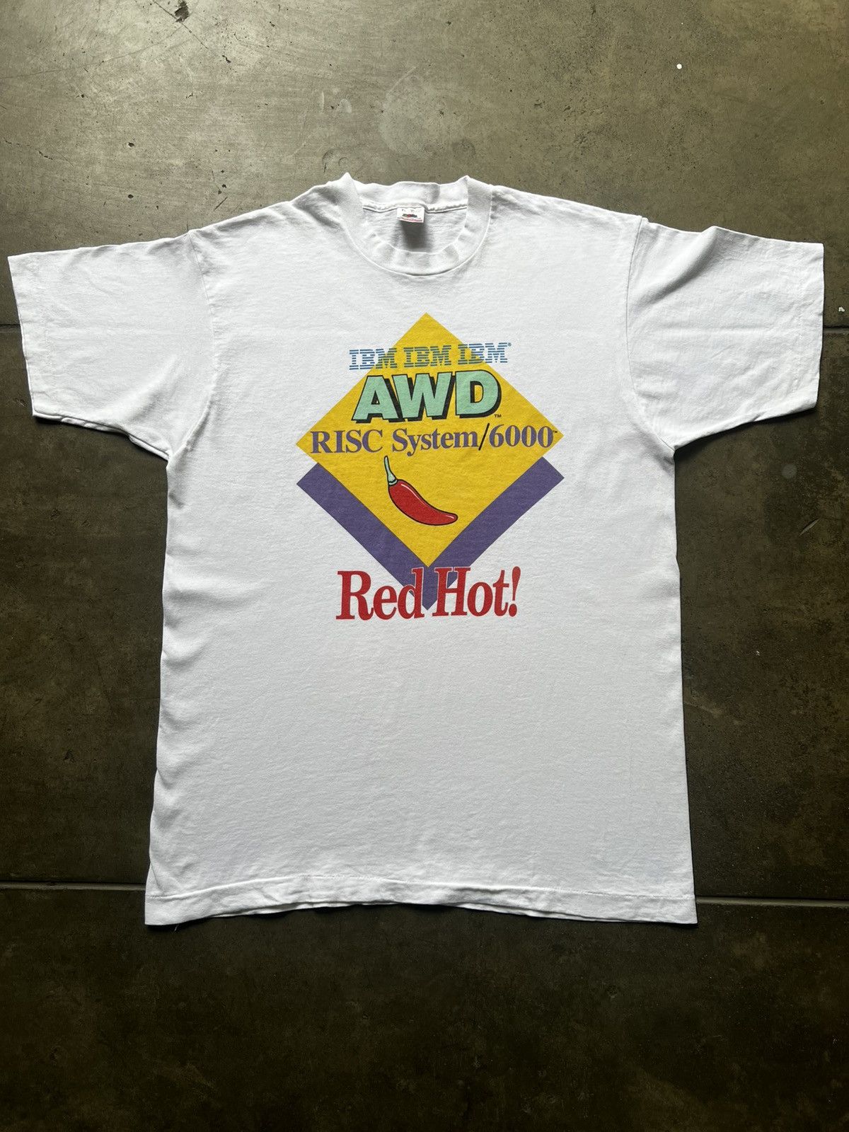 Vintage ‘90s IBM RiSC System/6000 Red Hot Tech Tee Shirt Apple Art Size US XL / EU 56 / 4 - 1 Thumbnail