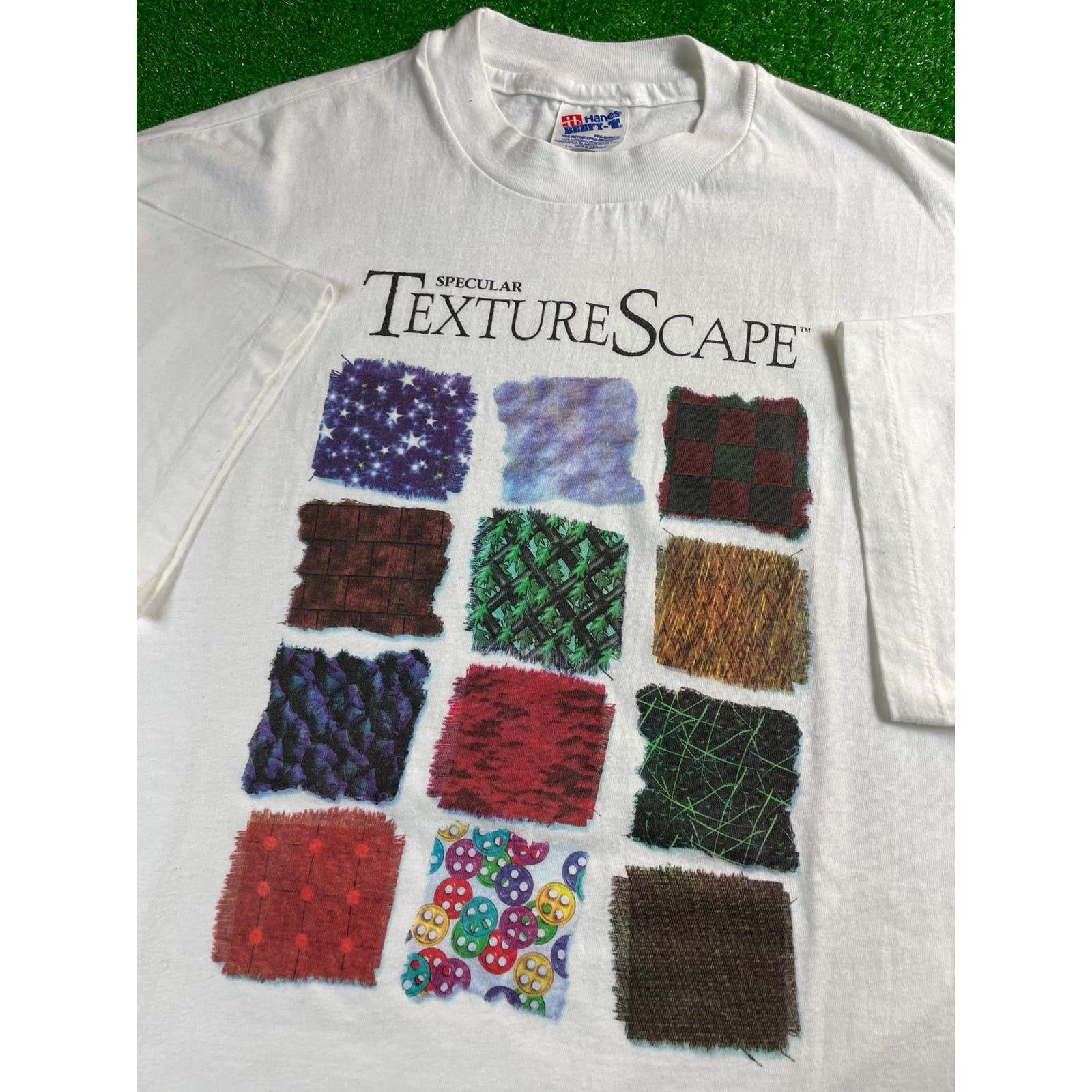 image of Vintage 90's Specular Texture Scape Art XL Shirt Usa Dali in White, Men's